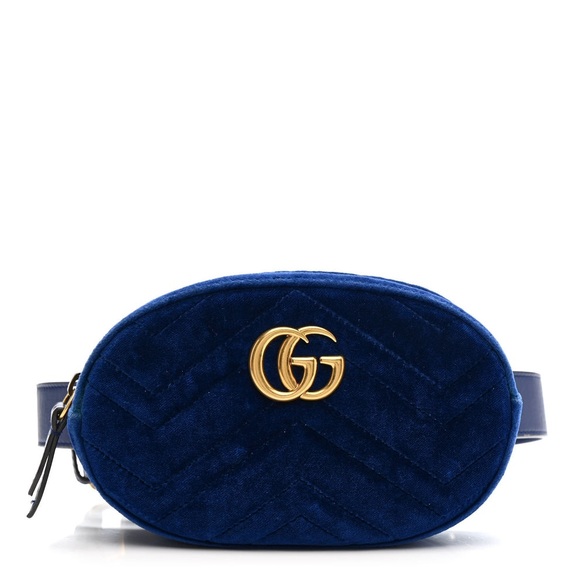 Gucci Handbags - Gucci Royal Blue Velvet Crossbody Bag